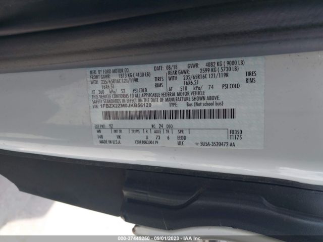 1FBZX2ZM0JKB56120 Ford Transit-350 Xl