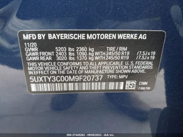 5UXTY3C00M9F20737 BMW X3 Sdrive30i