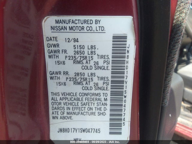 1995 NISSAN PATHFINDER JN8HD17Y1SW047745 Photo 8