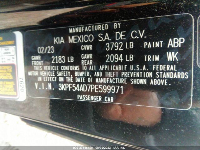 3KPF54AD7PE599971 KIA Forte Gt-line