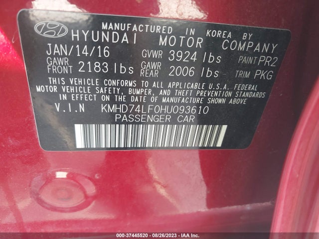 Hyundai ELANTRA SE 2017 KMHD74LF0HU093610 Image 9