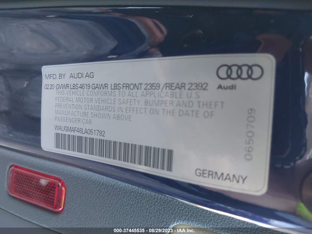 WAUGMAF46LA051792 Audi A4 PREMIUM