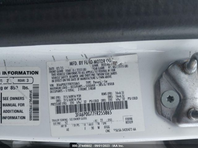 3FA6P0G77FR255865 Ford FUSION S