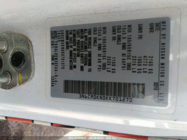 3N6CM0KN0KK701270 Nissan Nv200 Compact Cargo S