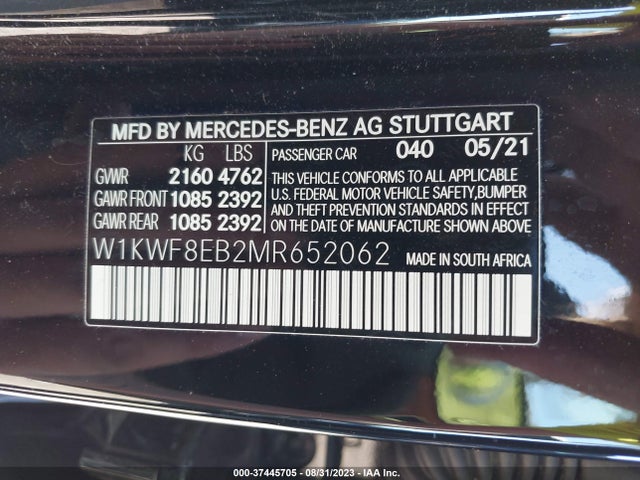 Mercedes-Benz C-class C 300 2021 W1KWF8EB2MR652062 Image 9