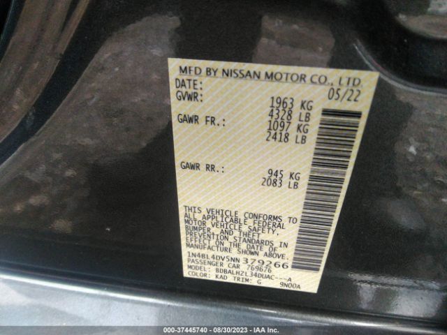 1N4BL4DV5NN379266 Nissan Altima 2.5 Sv