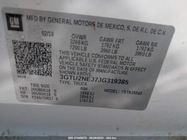 3GTU2NEJ7JG319385 GMC Sierra 1500 Slt