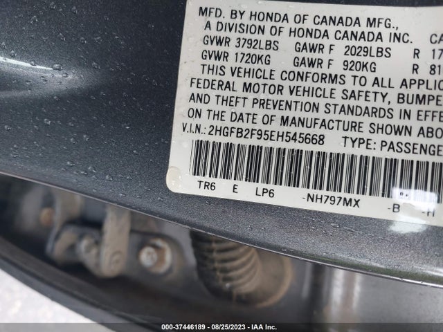 Honda Civic Sedan Ex-l 2014 2HGFB2F95EH545668 Image 9