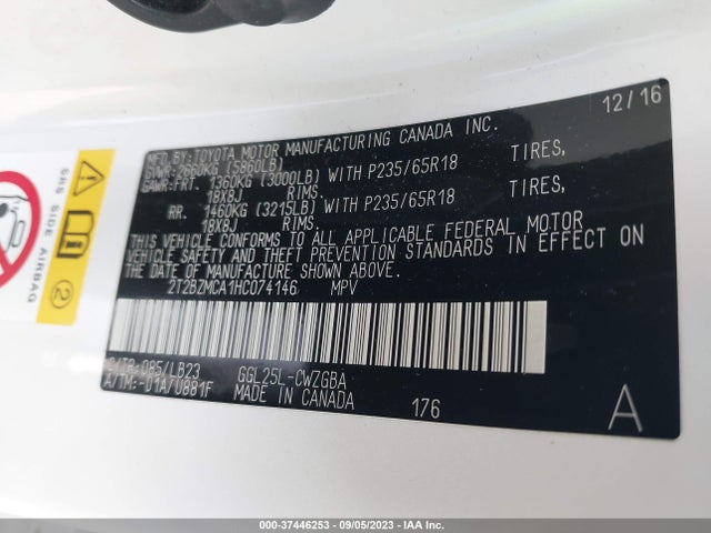 2T2BZMCA1HC074146 Lexus Rx Rx 350