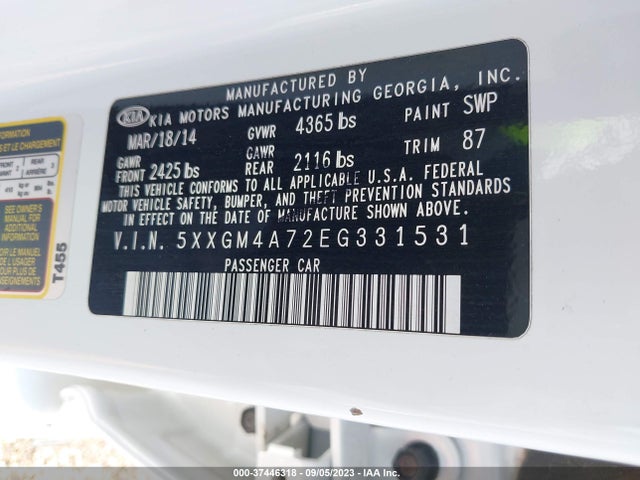 KIA Optima Lx 2014 5XXGM4A72EG331531 Image 9