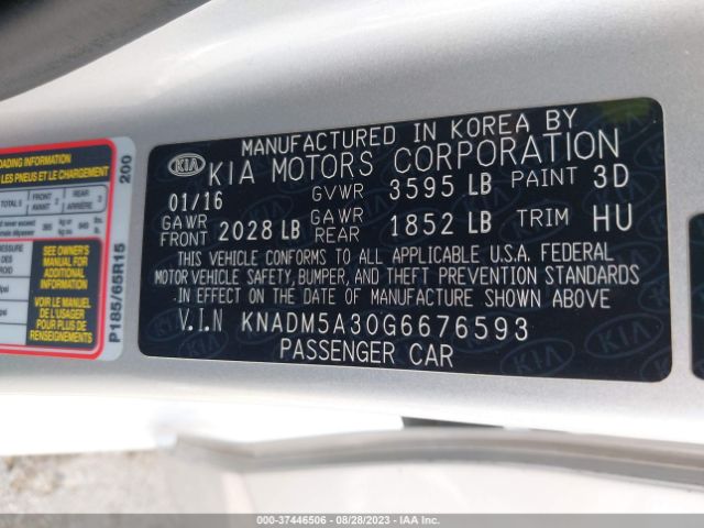 KNADM5A30G6676593 KIA RIO LX