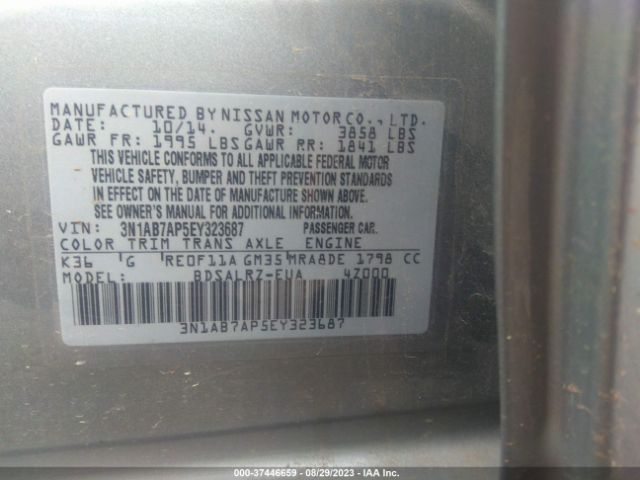 3N1AB7AP5EY323687 Nissan SENTRA SR