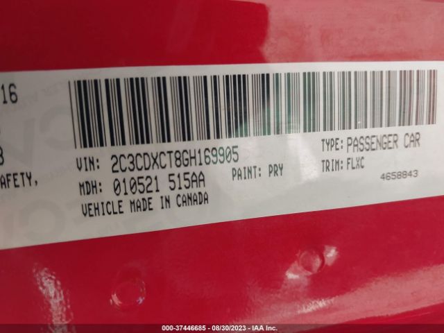 2C3CDXCT8GH169905 Dodge Charger Road/track