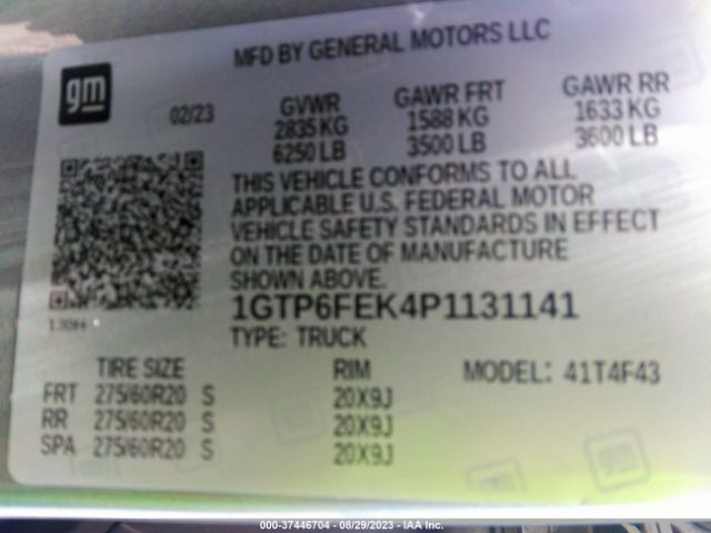 1GTP6FEK4P1131141 GMC Canyon 4wd Denali