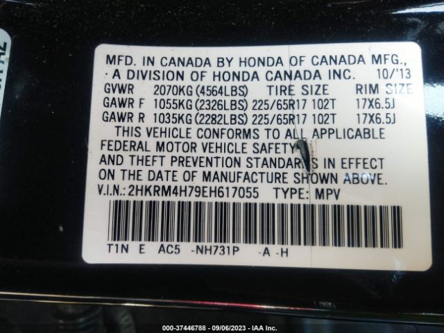2HKRM4H79EH617055 Honda Cr-v Ex-l
