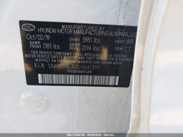 Hyundai Elantra Eco 2020 5NPD94LA0LH547392 Image 9