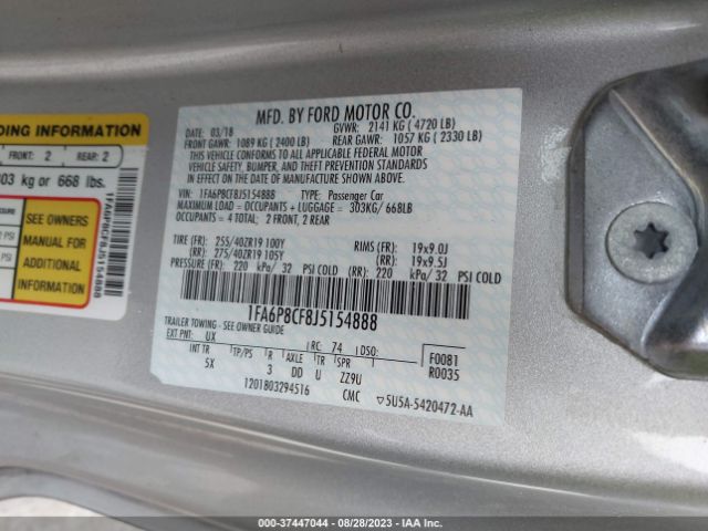 1FA6P8CF8J5154888 Ford MUSTANG GT
