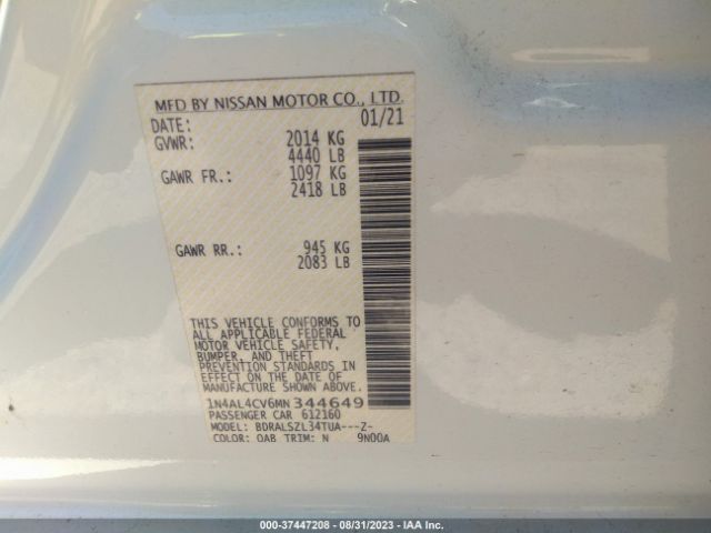 1N4AL4CV6MN344649 Nissan Altima 2.0 Sr