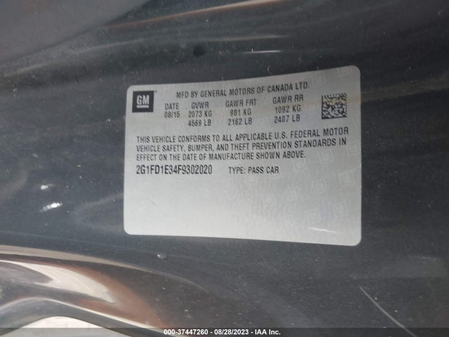 Chevrolet Camaro 1lt 2015 2G1FD1E34F9302020 Image 9