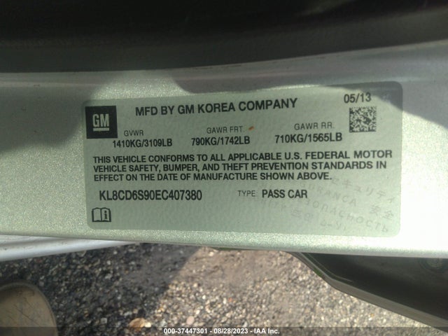 Chevrolet Spark 1lt Auto 2014 KL8CD6S90EC407380 Image 9