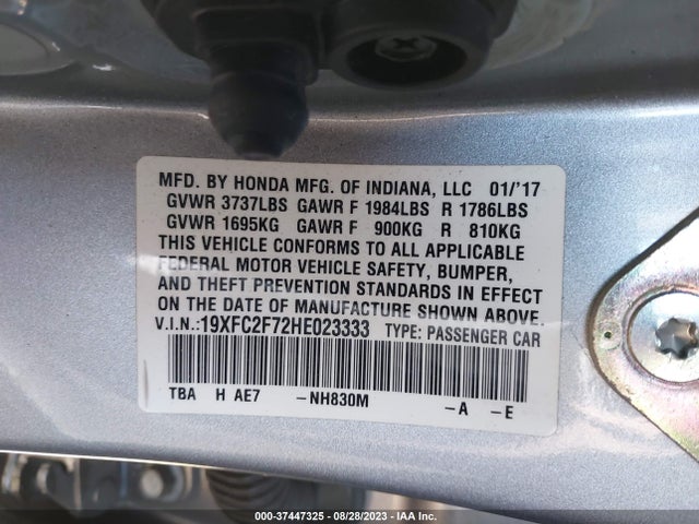 Honda CIVIC EX 2017 19XFC2F72HE023333 Image 9