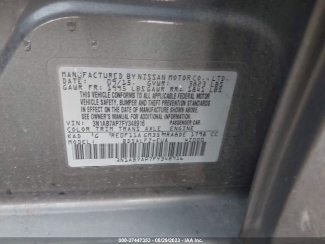 3N1AB7AP7FY348916 Nissan Sentra Fe+ S