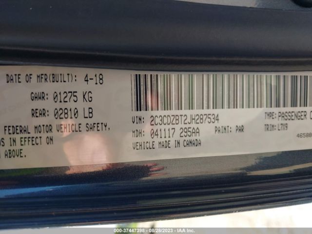 2C3CDZBT2JH287534 Dodge Challenger R/t