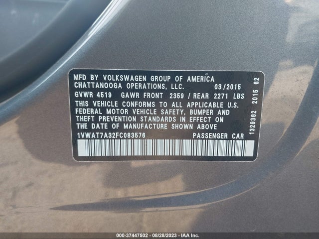 1VWAT7A32FC083576 Volkswagen Passat 1.8t Limited Edition