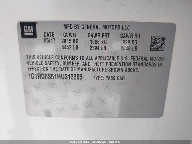 Chevrolet Volt Premier 2017 1G1RD6S51HU213303 Image 9