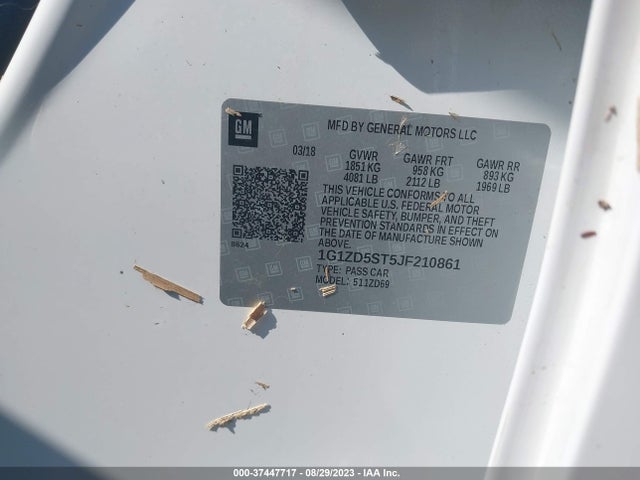Chevrolet MALIBU LT 2018 1G1ZD5ST5JF210861 Image 9