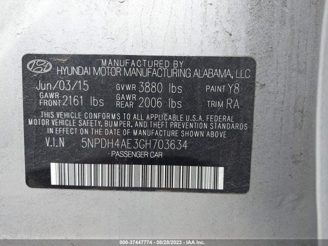 Hyundai ELANTRA SE 2016 5NPDH4AE3GH703634 Image 14