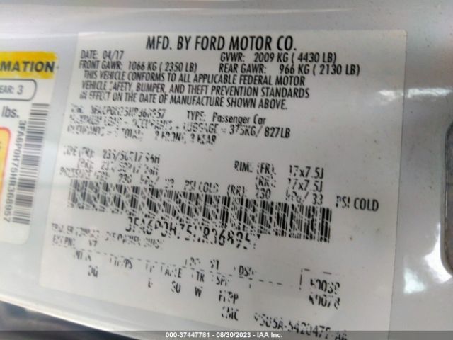 3FA6P0H75HR368957 Ford FUSION SE