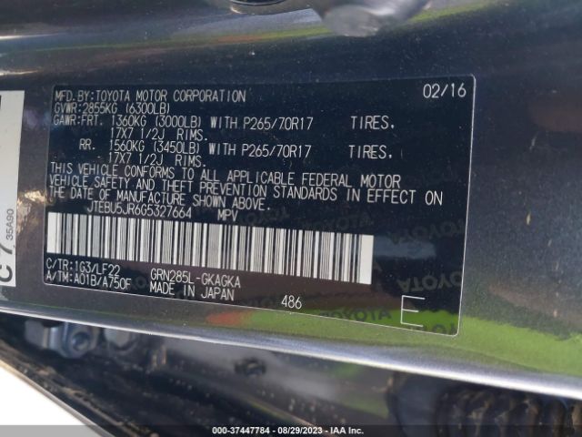 JTEBU5JR6G5327664 Toyota 4runner Trd Pro