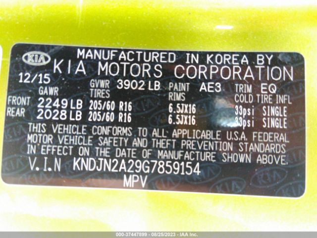 KNDJN2A29G7859154 KIA Soul Base