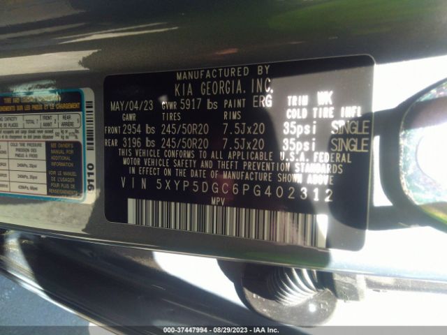 5XYP5DGC6PG402312 KIA Telluride Sx