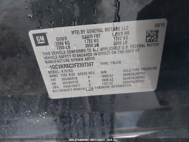 Chevrolet Silverado 1500 2lt 2015 1GCVKREC2FZ397397 Image 9