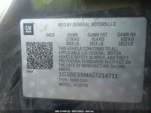 Chevrolet CRUZE LT 2018 1G1BE5SM4J7214711 Image 9