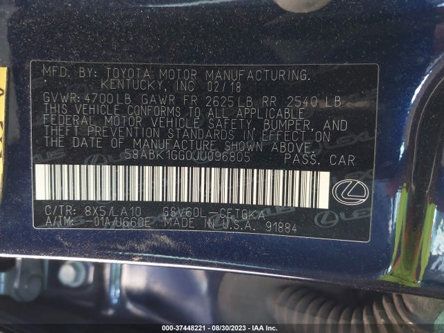2018 Lexus ES, VIN: 58ABK1GG0JU096805