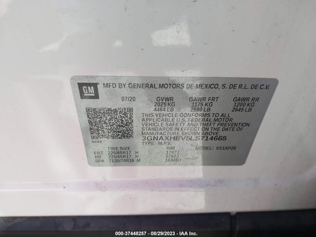 Chevrolet EQUINOX LS 2020 3GNAXHEV5LS714665 Image 9