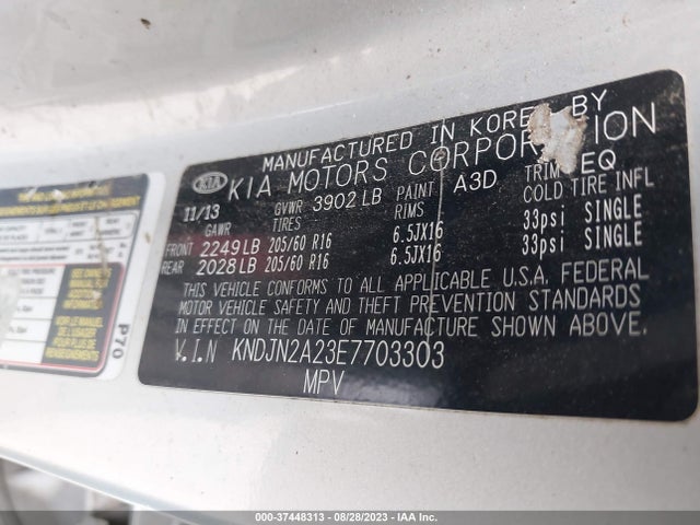 KIA Soul Base 2014 KNDJN2A23E7703303 Image 10