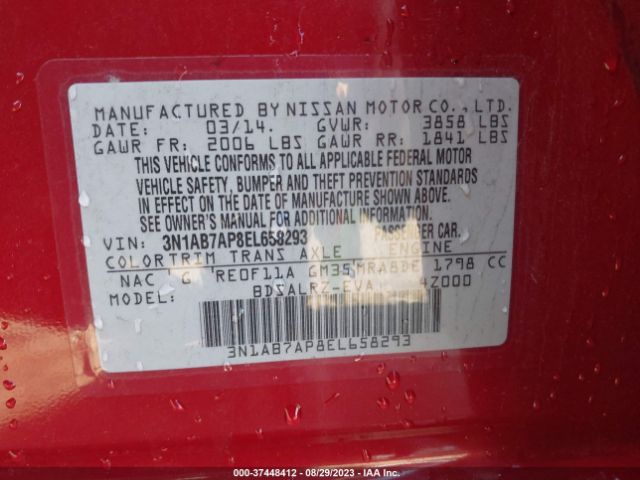 3N1AB7AP8EL658293 Nissan SENTRA SR