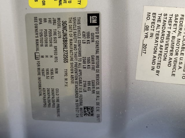 Chevrolet TRAX LS 2017 3GNCJNSB8HL272565 Image 36