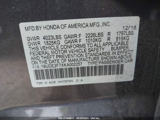 19UDE2F7XKA002257 Acura Ilx Pkg
