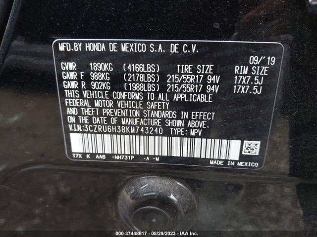 Honda HR-V LX 2019 3CZRU6H38KM743240 Image 15