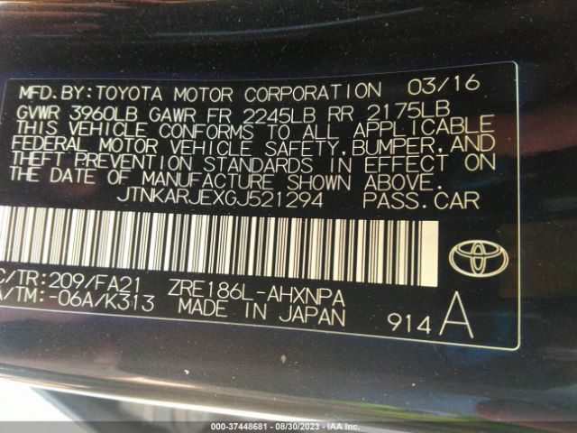 JTNKARJEXGJ521294 Scion IM
