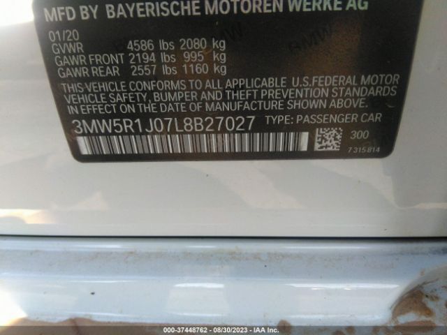 3MW5R1J07L8B27027 BMW 3 Series 330i