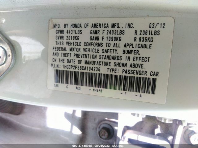 2012 HONDA ACCORD SDN 1HGCP2F88CA104236 Photo 8