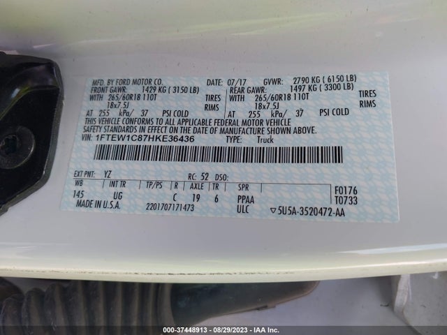 Ford F-150 Xl/xlt 2017 1FTEW1C87HKE36436 Image 9
