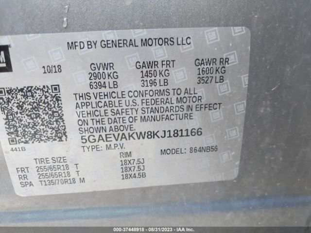 5GAEVAKW8KJ181166 Buick Enclave Essence