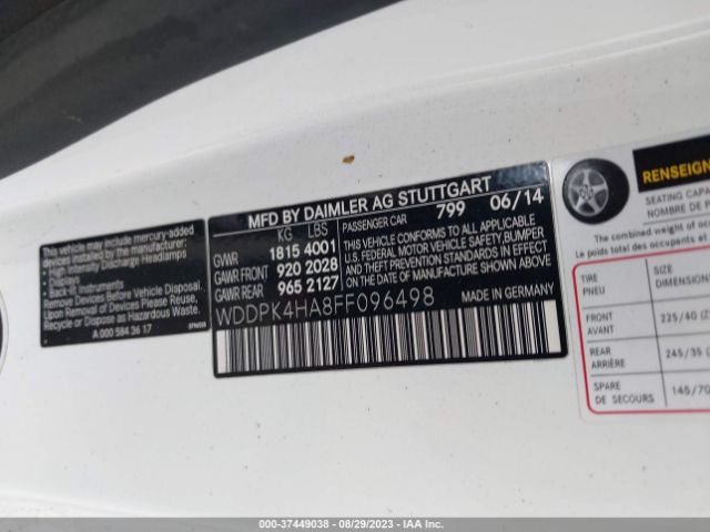 WDDPK4HA8FF096498 Mercedes-Benz Slk-class Slk 250